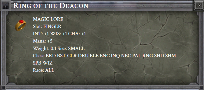 RING OF THE DEACON item card